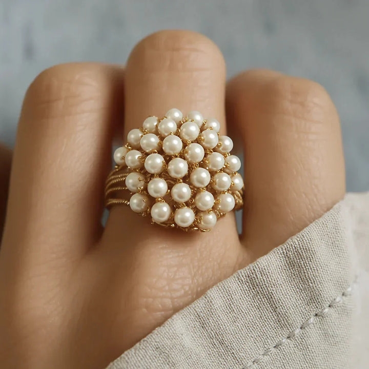 Bush - Ring mit eingelegten Perlen
