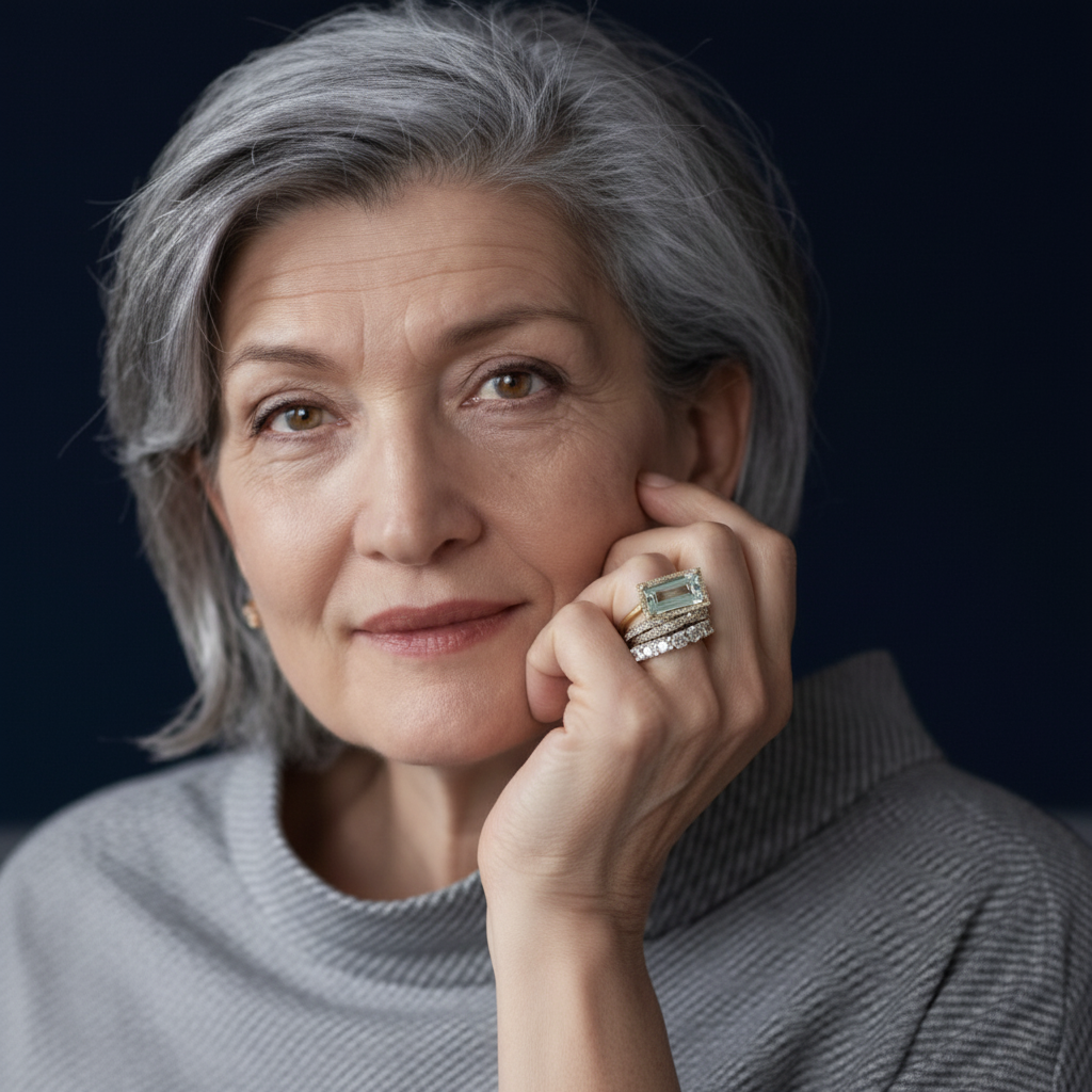 Elizabeth | Vintage Silber Türkis Glas Ring Set