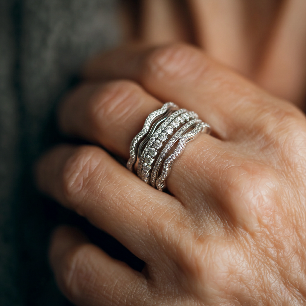 Vintage Schicht Zirkonia Ring