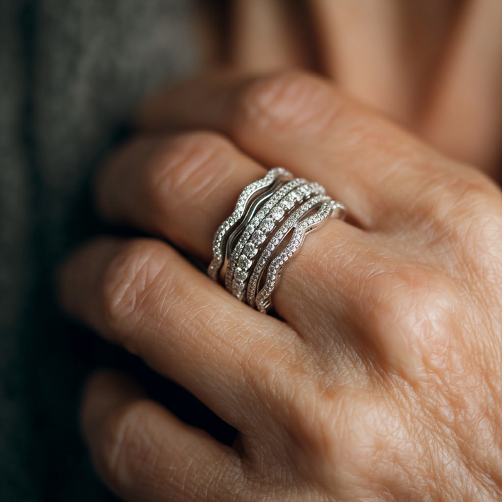Vintage Schicht Zirkonia Ring