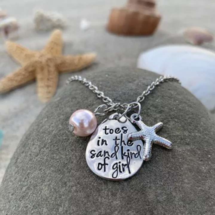 Zehen im Sand Halskette in Silber