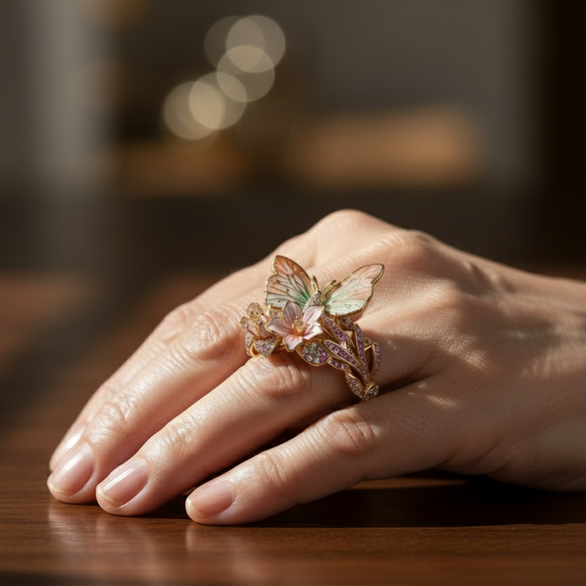 Vintage Goldene Brimhaven Blumenring