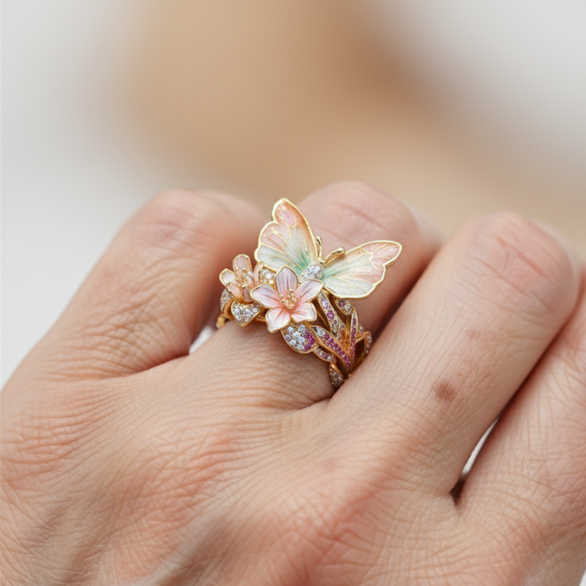 Vintage Goldene Brimhaven Blumenring