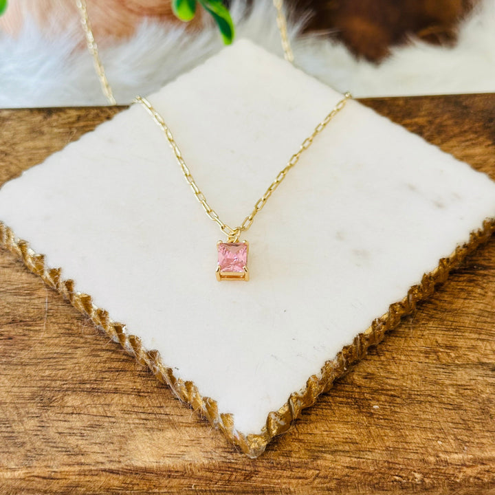 Smaragdschliff Charm-Halskette