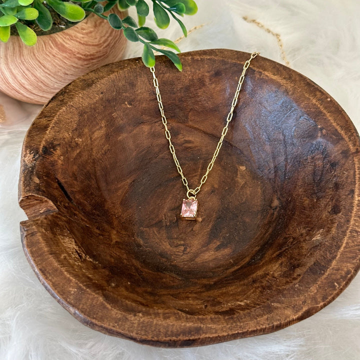 Smaragdschliff Charm-Halskette