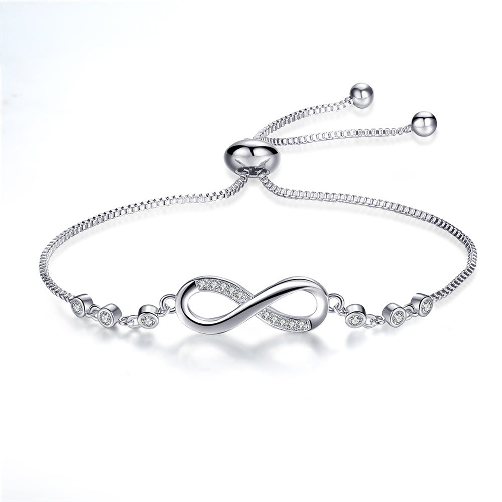 Verstellbares Unendlichkeit Armband in Silber