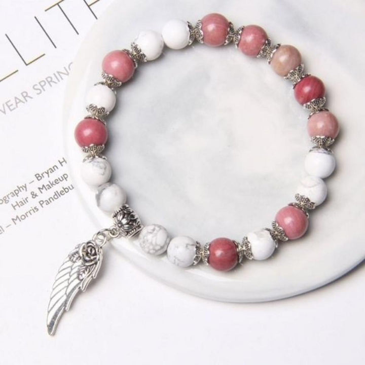 Federarmband mit Steinen in Silber