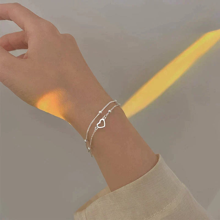 Verstellbares Silberherz-Armband
