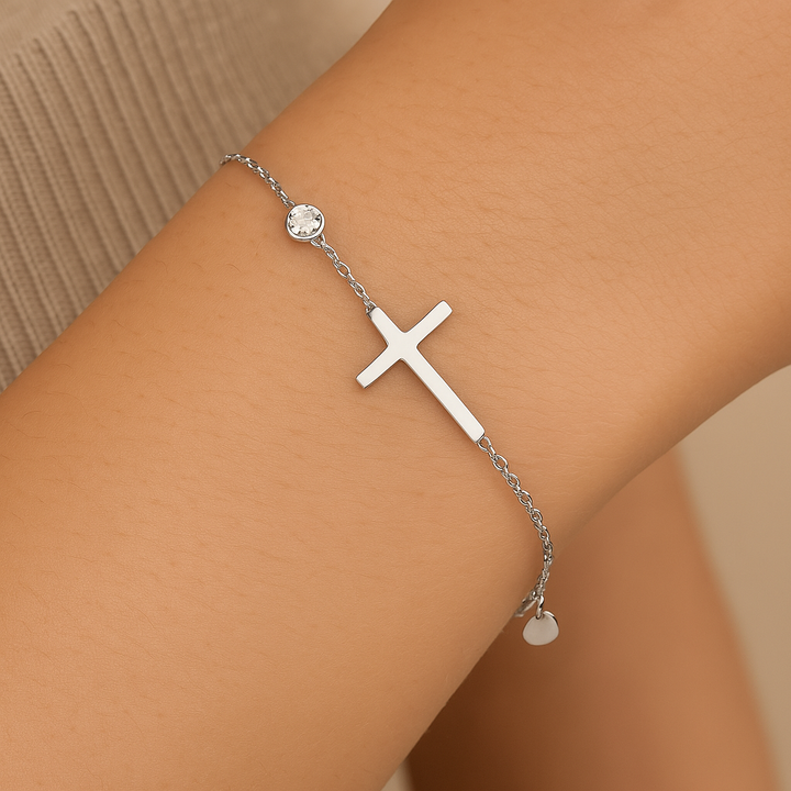 Silbernes Glaubensherz-Armband