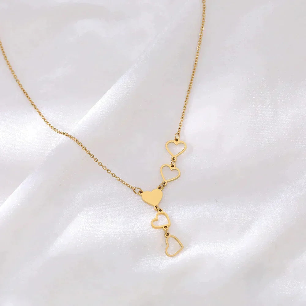 Gold- und Silberherz-Halskette