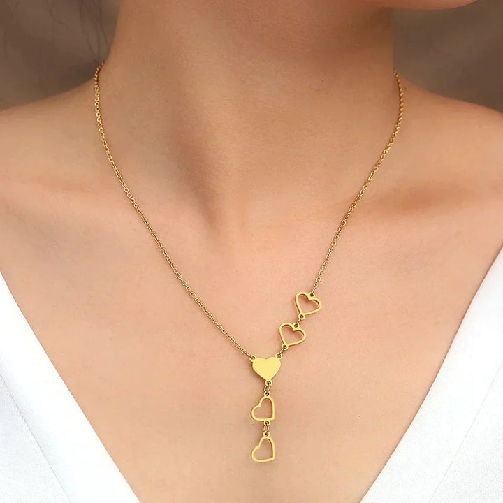 Gold- und Silberherz-Halskette