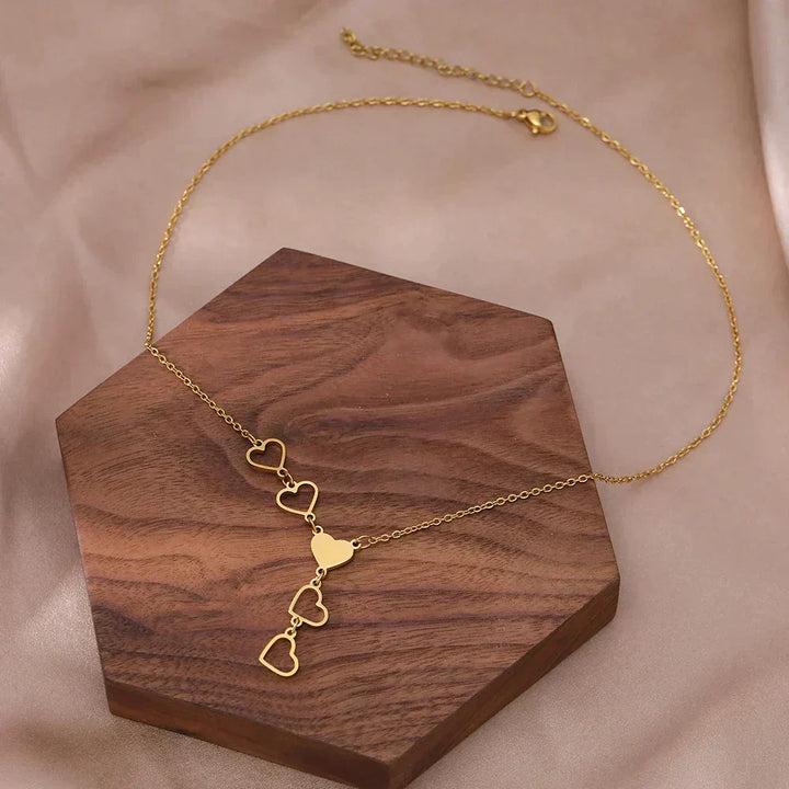 Gold- und Silberherz-Halskette