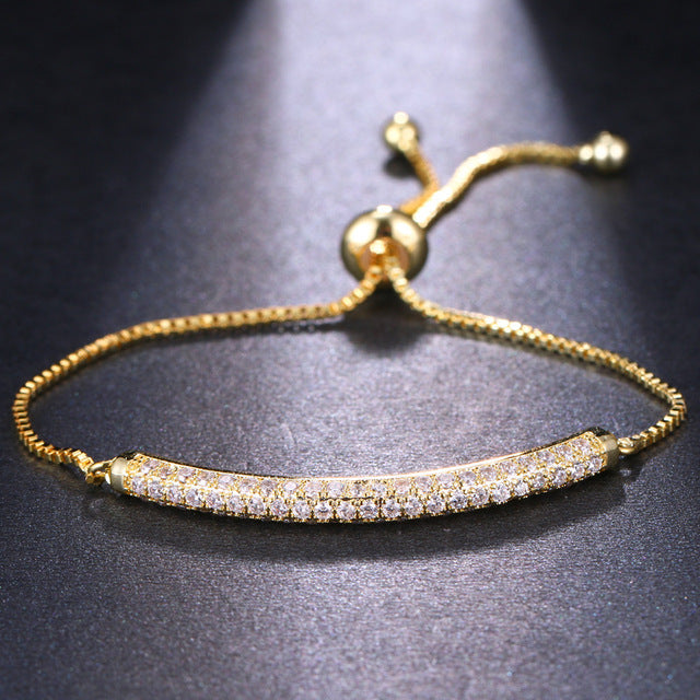 Zirkonia-Armband in Gold und Silber