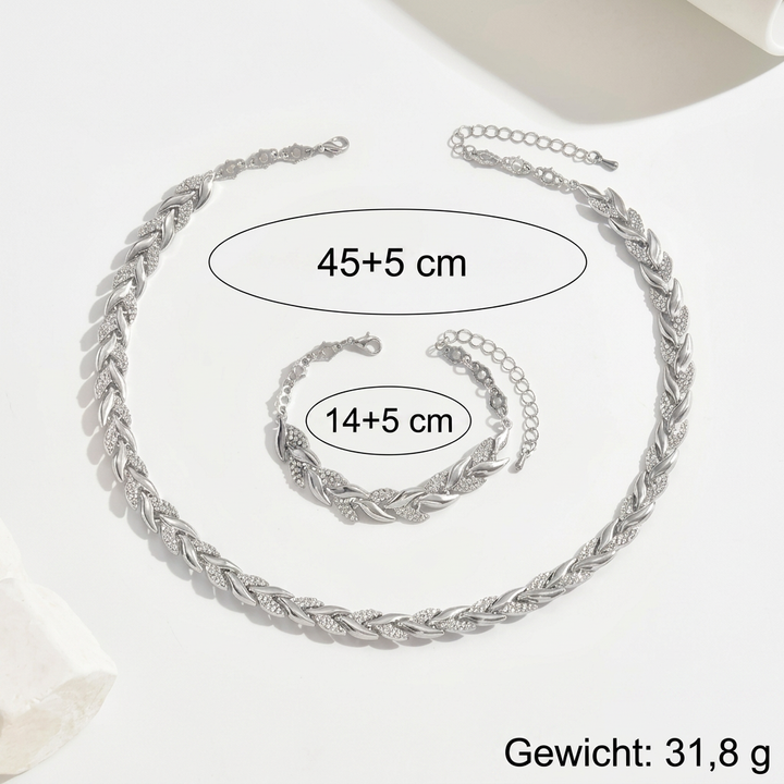 Elegantes Zopfketten-Set mit Steinen