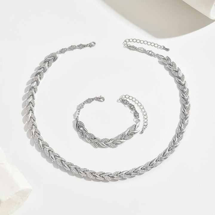 Elegantes Zopfketten-Set mit Steinen