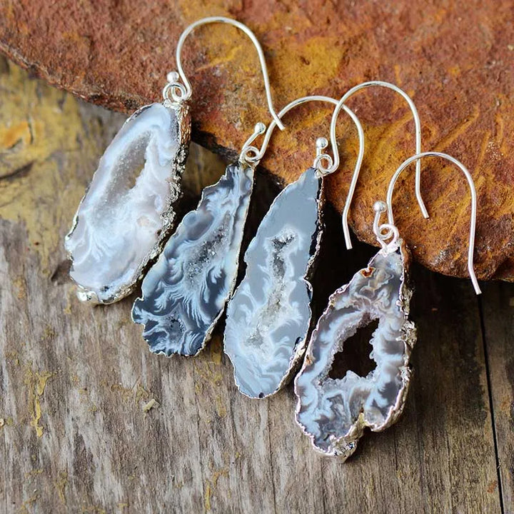Druzy Geode Tropfenohrringe