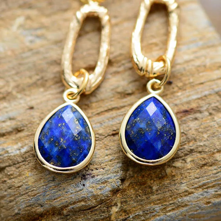 Tropfenförmige Lapis Lazuli Ohrringe
