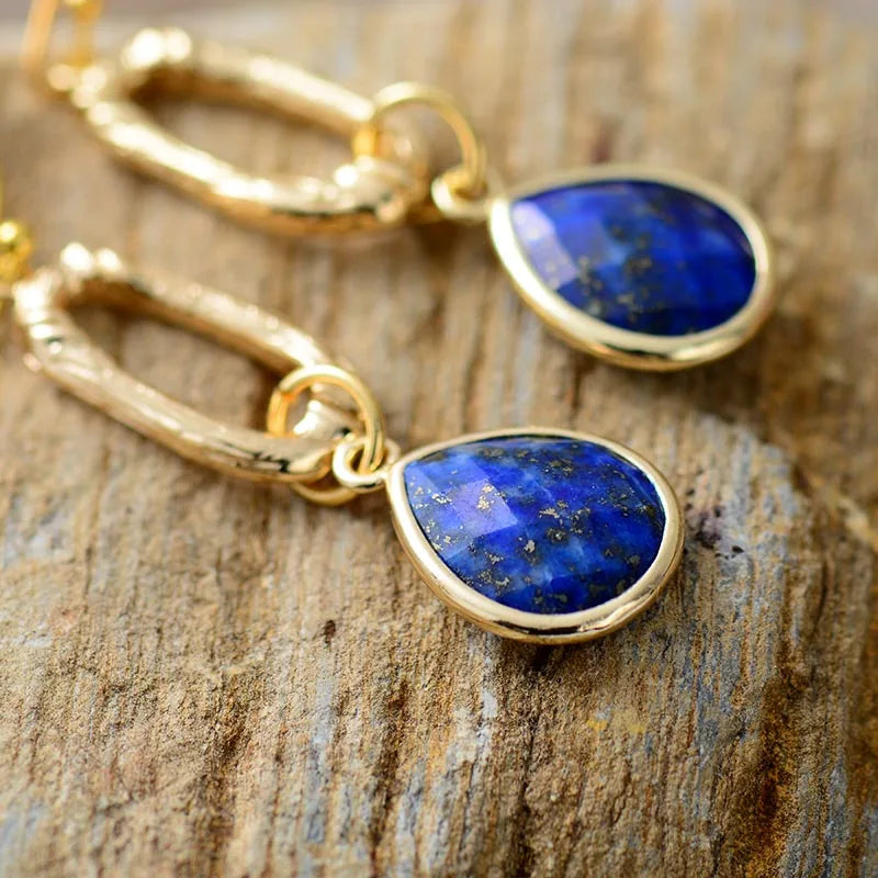 Tropfenförmige Lapis Lazuli Ohrringe