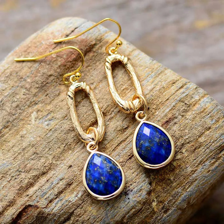 Tropfenförmige Lapis Lazuli Ohrringe
