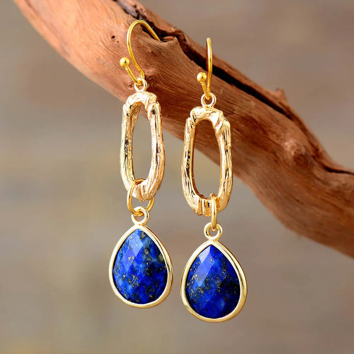 Tropfenförmige Lapis Lazuli Ohrringe