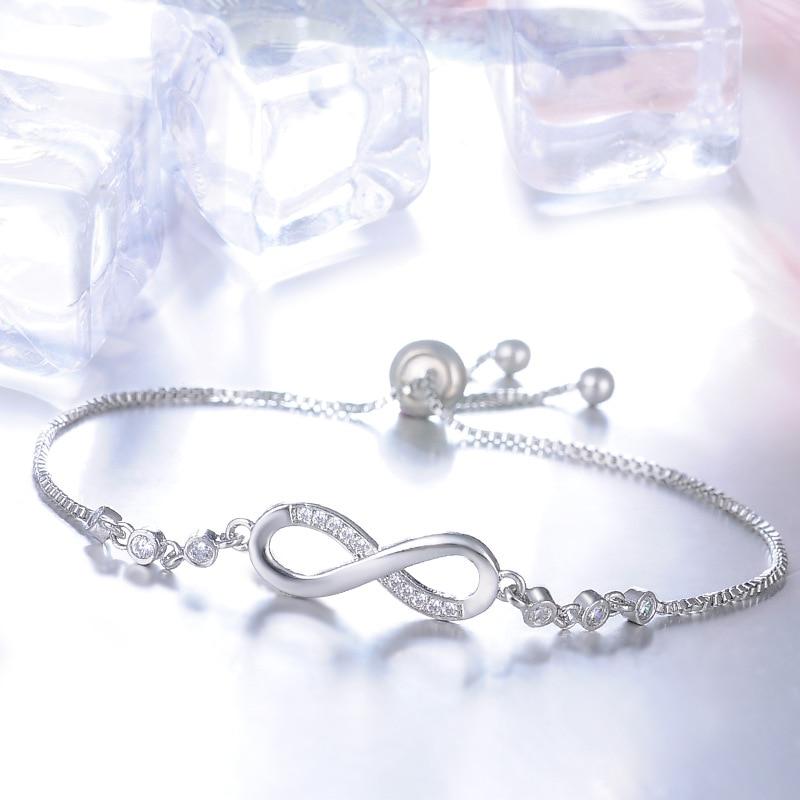 Verstellbares Unendlichkeit Armband in Silber