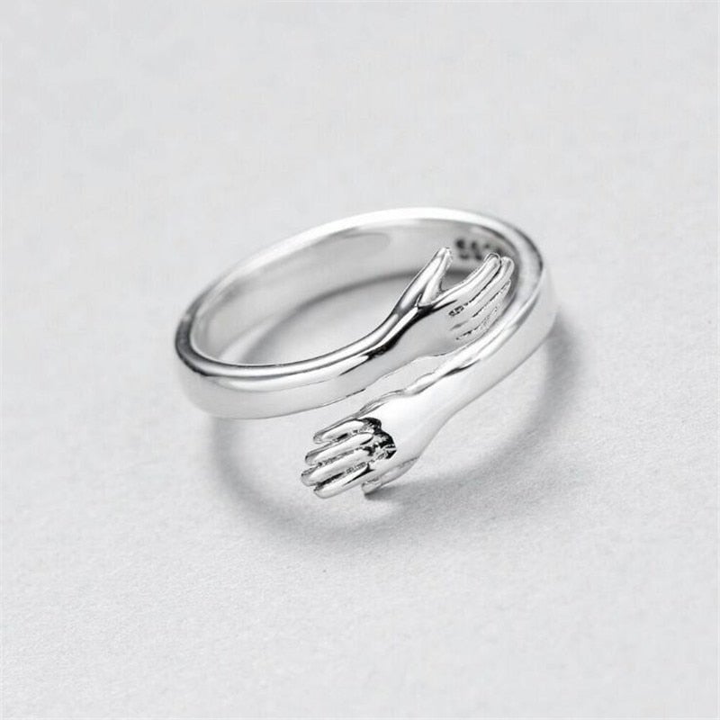 Silberner Verstellbarer Hug Ring