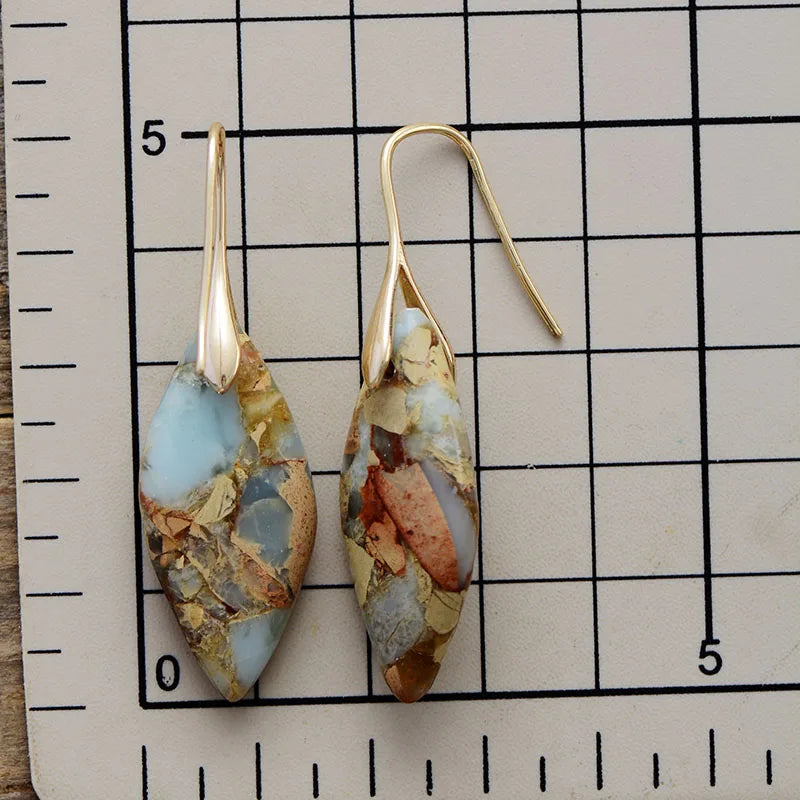 Erdiger Jasper & Gold Tropfenohrringe