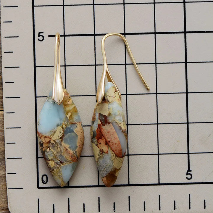 Erdiger Jasper & Gold Tropfenohrringe