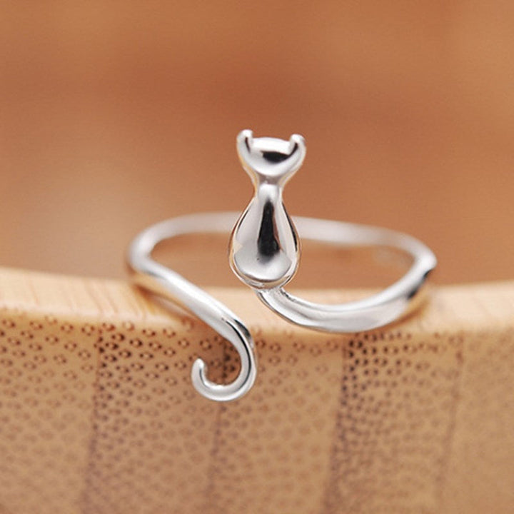 925 Sterling Silber Verstellbarer Kätzchenring