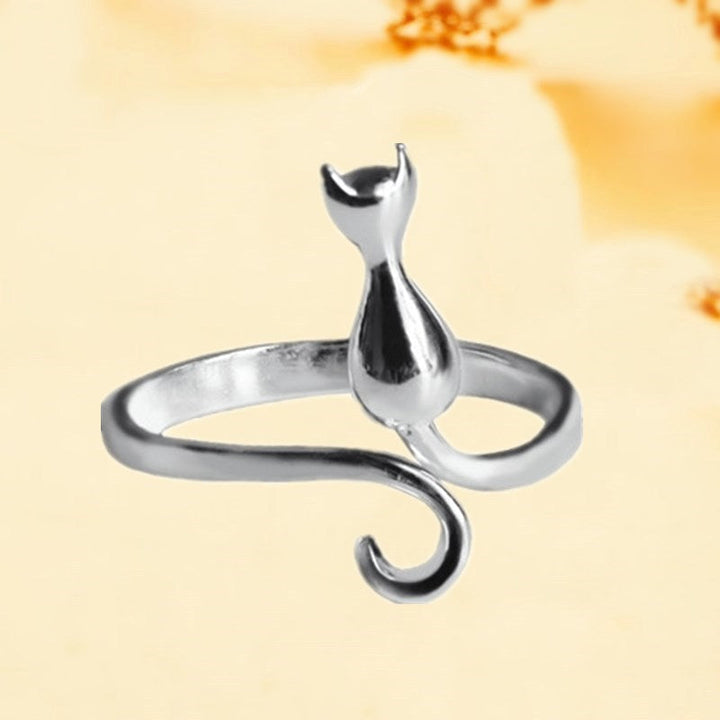 925 Sterling Silber Verstellbarer Kätzchenring