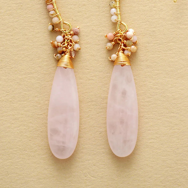 Elegante Amazonit- und Gold-Ohrringe