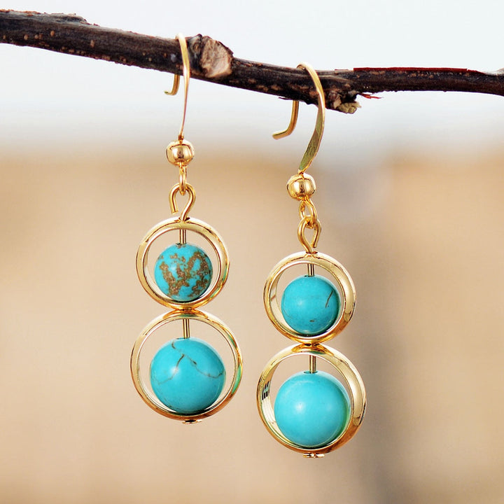 Sphären Turquoise Gold Ohrringe