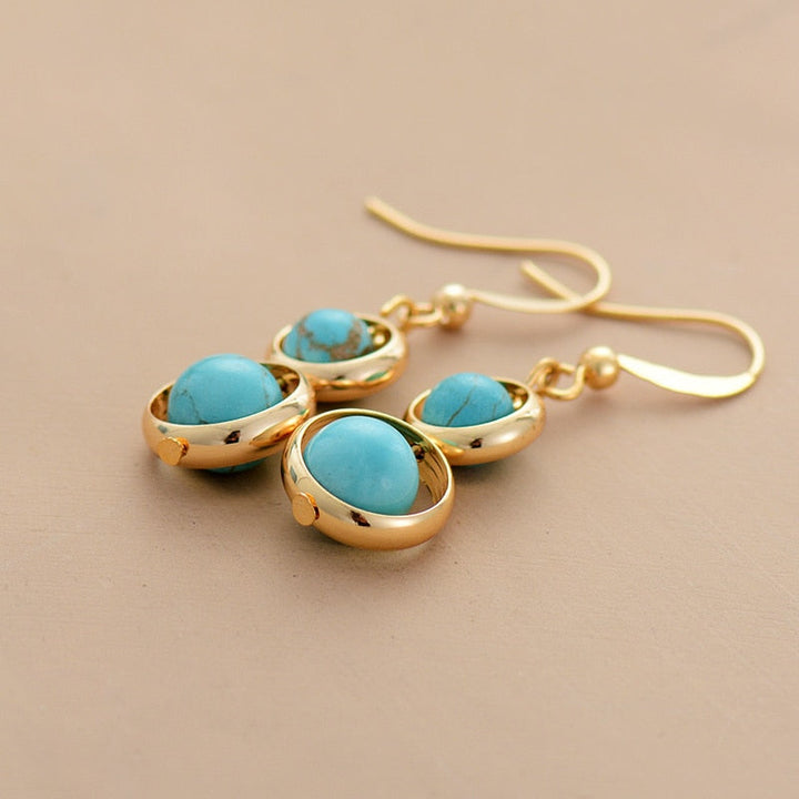 Sphären Turquoise Gold Ohrringe