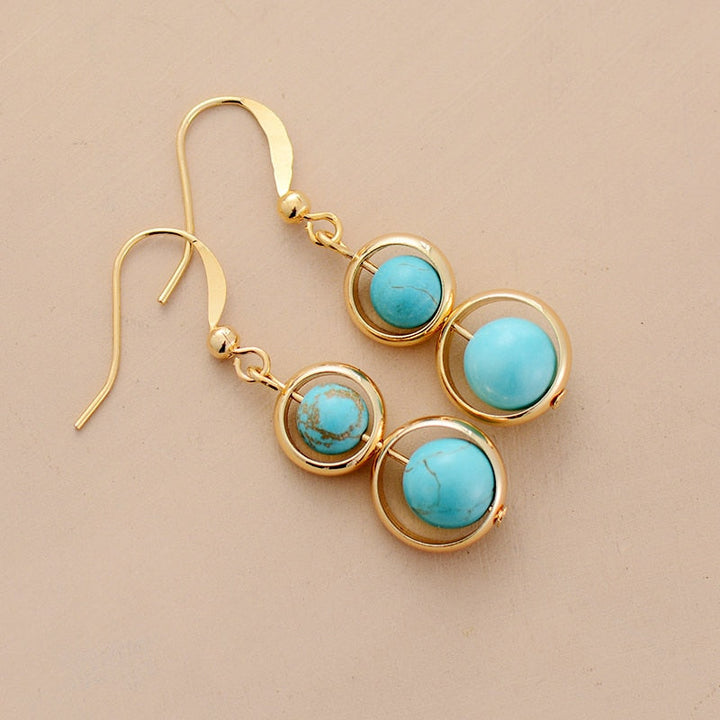Sphären Turquoise Gold Ohrringe