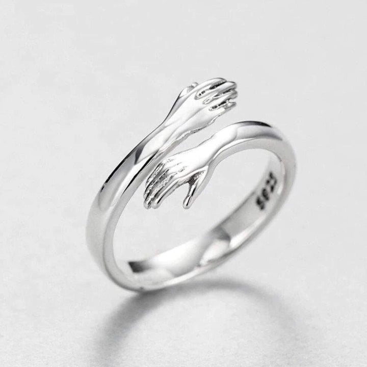 Silberner verstellbarer Hug Ring