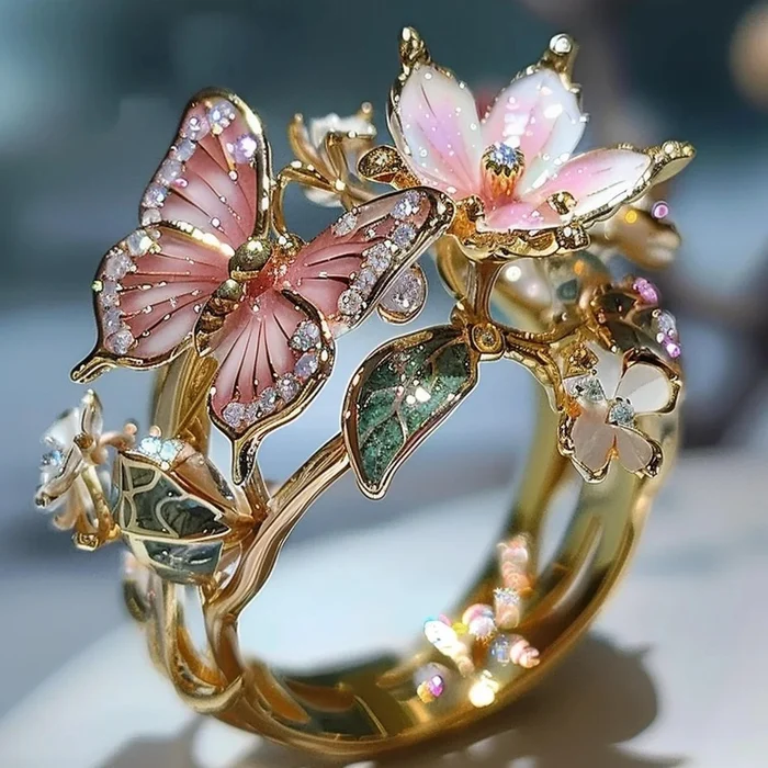 Vintage Goldener Prifddinas Blumering