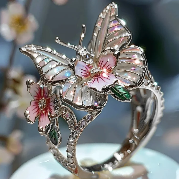 Vintage Goldener Canifis Blumenring