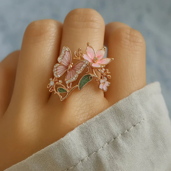 Strahlender Schmetterling Zirkonia Ring