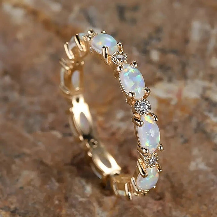 Vintage Gold Opal Ewigkeit Ring