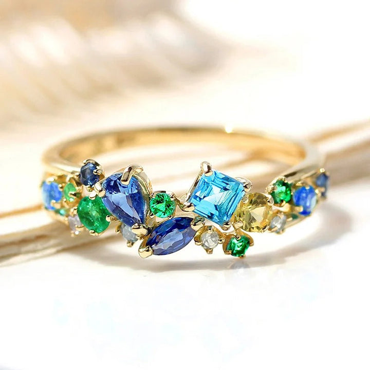 Vintage Multi-Tone Gem Goldring