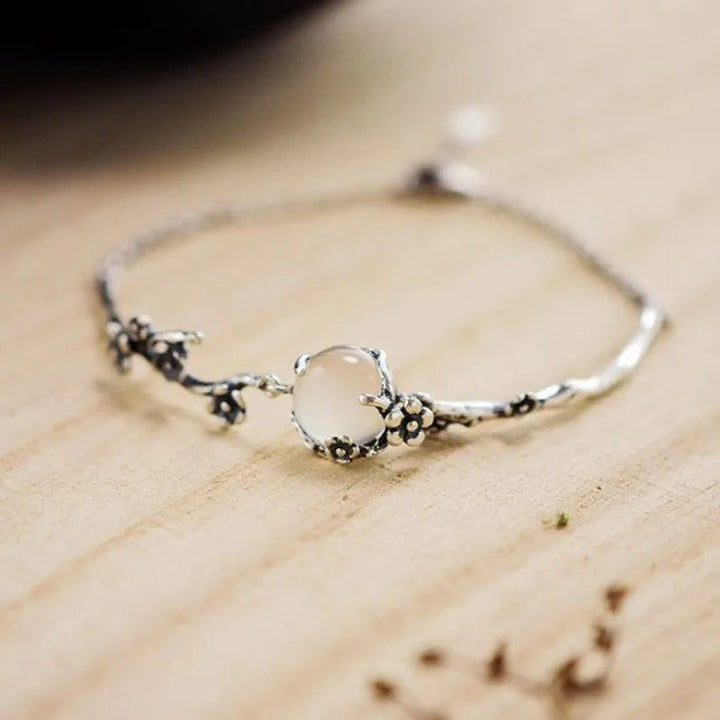 Vintage Silber Blumenzweig Armband