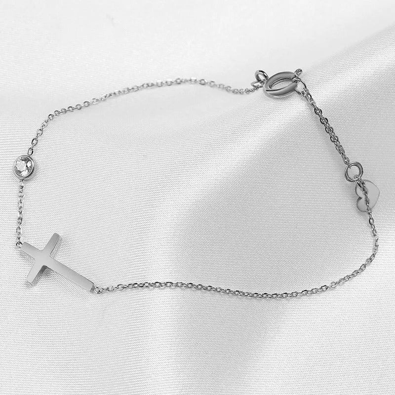 Silbernes Glaubensherz-Armband