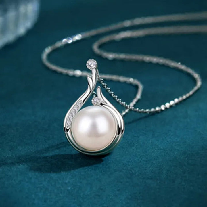 Vintage Silber Tropfen Perlen Halskette