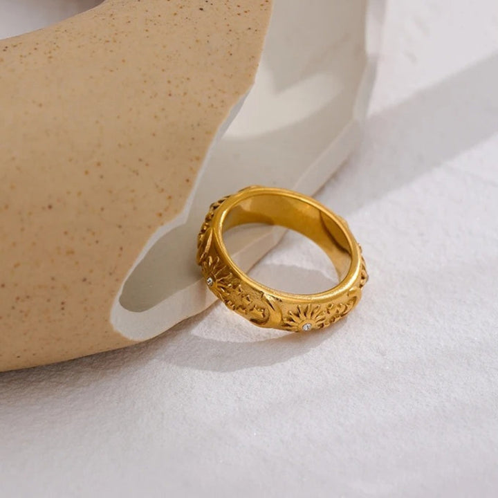Vintage Sonnen-Mond-Stern Bandring