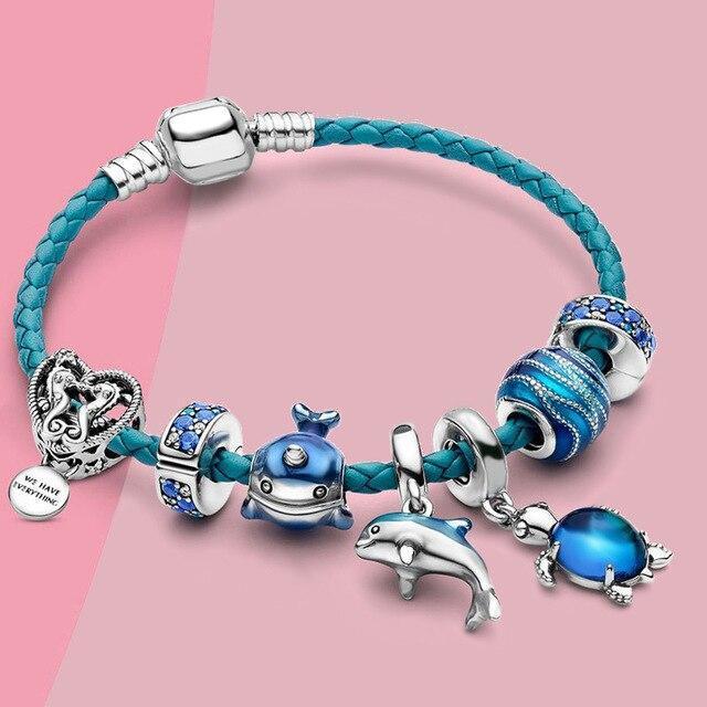 Oceano Armband + Charms aus Leder und Silber enthalten | Nachhaltiger, vom Ozean inspirierter Schmuck