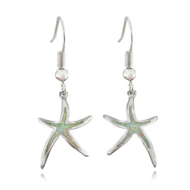 Seeigel Ohrringe aus Opal und Silber
