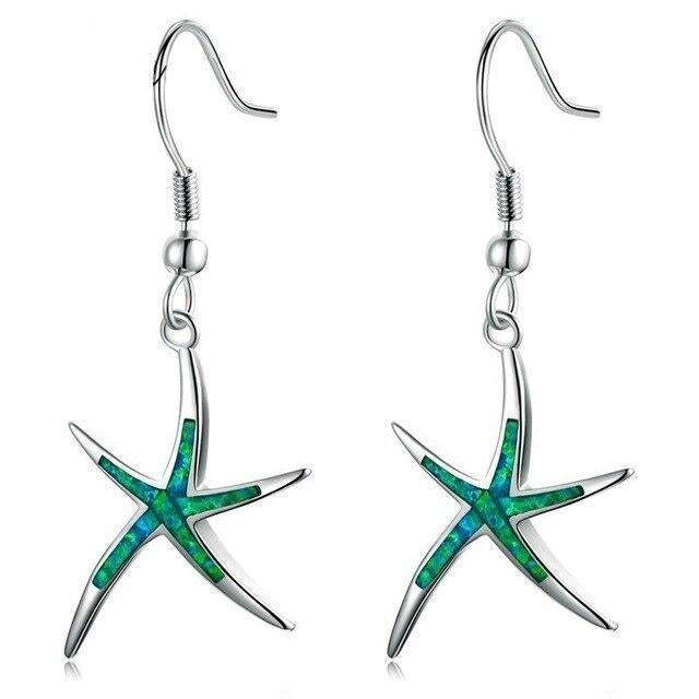 Seeigel Ohrringe aus Opal und Silber