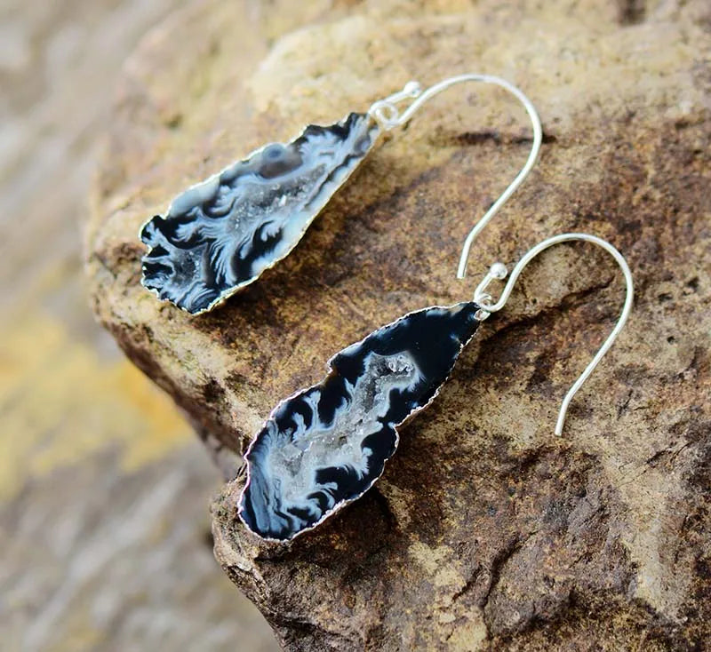 Druzy Geode Tropfenohrringe