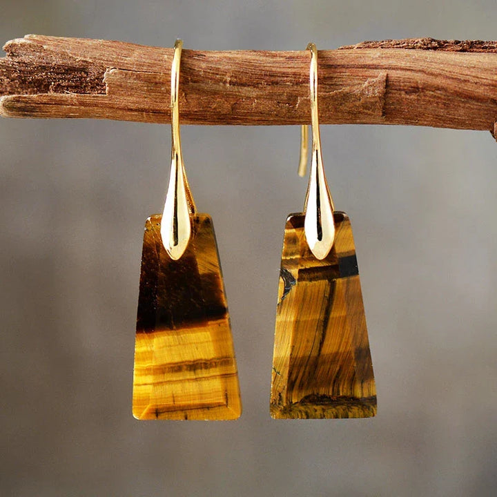 Tiger Eye Trapezohydrische Ohrringe
