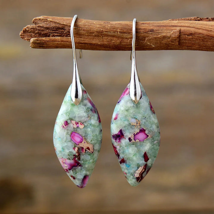 Fuchsite Jasper Tropfenohrringe